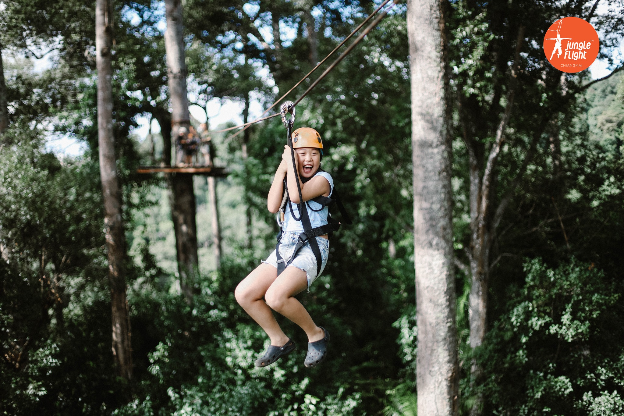 Tourist activity: Ziplining in the Chiang Mai jungle at Pongyang Jungle Coaster & Zipline.
